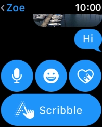 Press the microphone icon and follow the instructions on the screen to record and send the message.