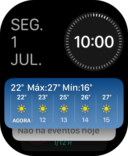 Prima em qualquer ponto do ecrã e mantenha premido um instante.