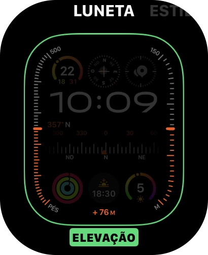 Deslize o dedo para a esquerda a partir do lado direito do ecrã, para ver outras opções de adaptação.