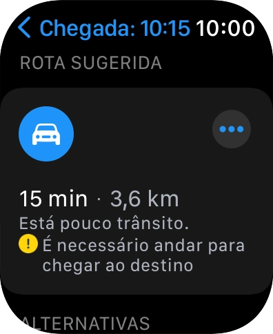 Prima o percurso pretendido.