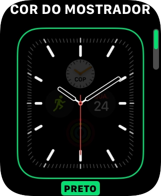 Gire a Digital Crown para alternar entre as diversas opções de design.