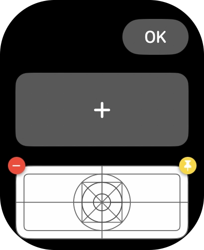 Prima o ícone para adicionar um widget e vá até ao widget pretendido.