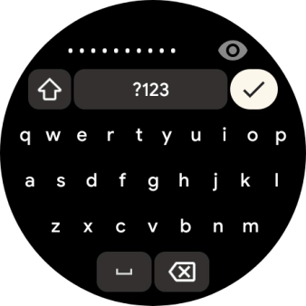 Key in the password for the WiFi network and press the confirm icon.