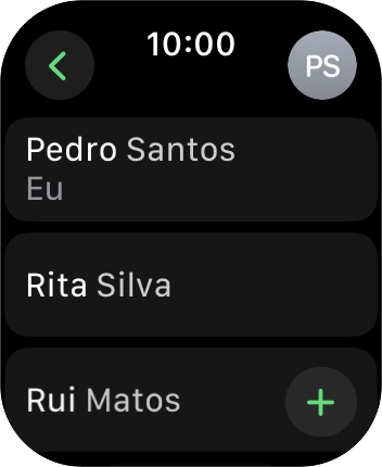 Prima o contacto pretendido.