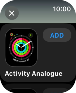 Press the required watch face.