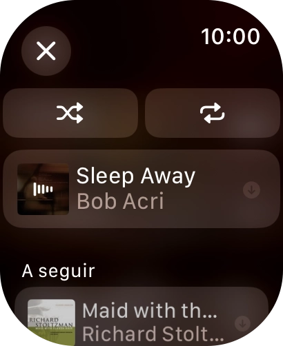 Prima o ícone de reprodução aleatória para ativar ou desativar a função.