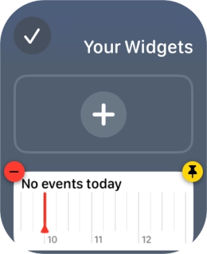 Press the unpin widget icon on the required widget to unpin it from the top of the stack.