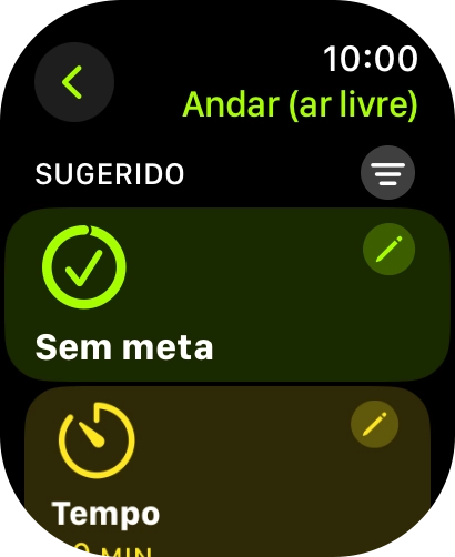 Prima a Digital Crown as vezes necessárias para voltar ao menu principal.