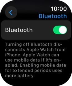 Press the indicator next to 'Bluetooth' to turn the function on or off.