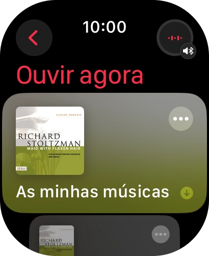 Prima a seta para a esquerda para apresentar o menu.