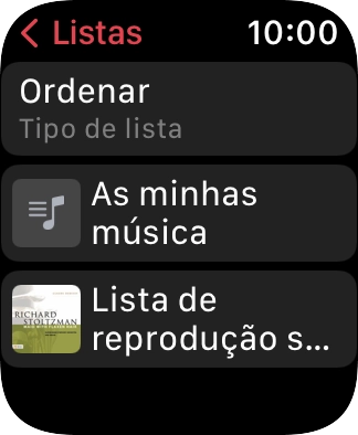 Prima a lista de reprodução pretendida.