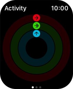 The screen will tell you how far you are from completing your daily activity goals. When the coloured rings are closed, you've reached the goals of your daily activity.