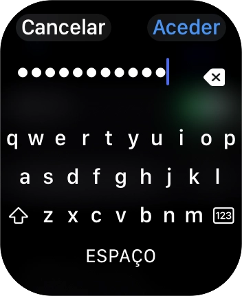Introduza a password da rede Wi-Fi e prima Aceder.