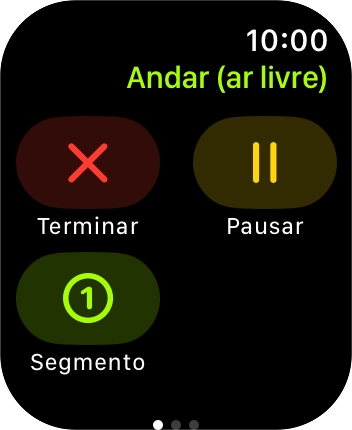 Prima Terminar para terminar a sua atividade de treino.