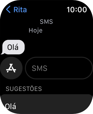 Prima SMS e dite a mensagem.