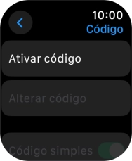 Prima Ativar código e introduza um código de bloqueio à escolha duas vezes de seguida.