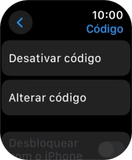 Prima Desativar código e introduza o código de bloqueio atual.