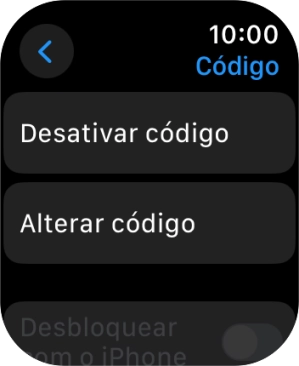 Prima Desativar código e introduza o código de bloqueio atual.