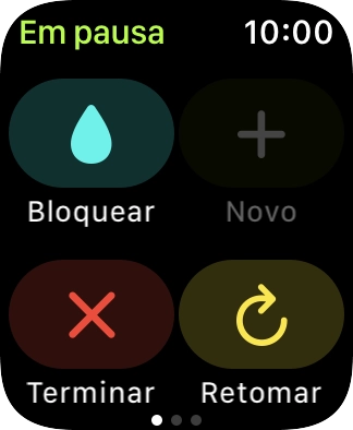 Prima Terminar para terminar a sua atividade de treino.