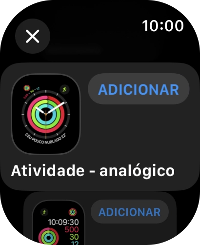 Prima o mostrador de relógio pretendido.