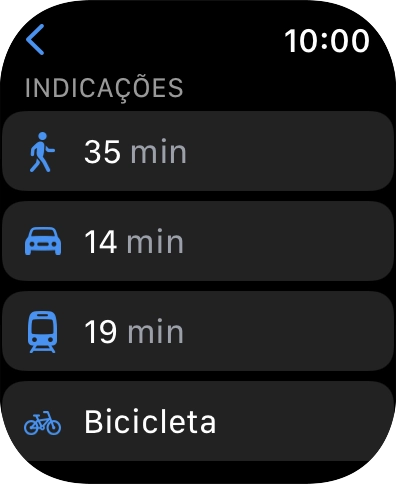 Prima o meio de transporte pretendido.