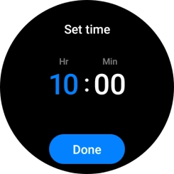 Slide your finger up or down on the screen to set the required time.