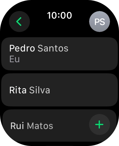 Prima o contacto pretendido.