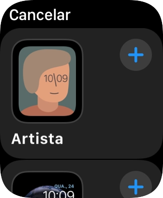 Prima o mostrador de relógio pretendido.