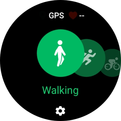 Drag your finger right or left to select the required activity. Drag your finger right or left to select the required activity.