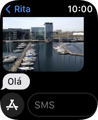 Prima SMS e dite a mensagem.