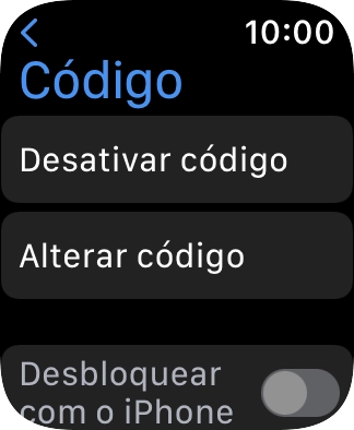 Prima Desativar código e introduza o código de bloqueio atual.