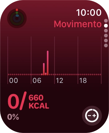 Continue a deslizar o dedo para cima para ter uma visão geral sobre o número de passos, distância caminhada e andares que subiu.