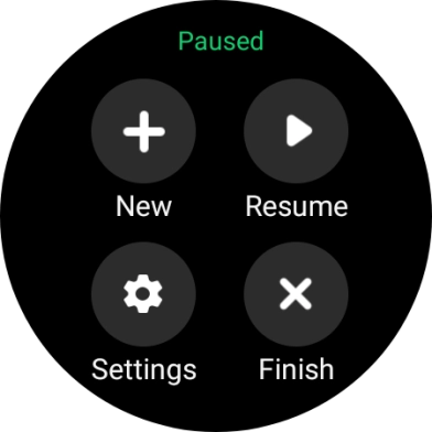 Press Finish to end an activity. Press Finish to end an activity.