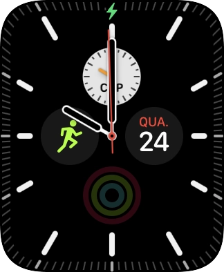 Quando o ícone de bateria em carregamento for mostrado no ecrã, a bateria está em carregamento.