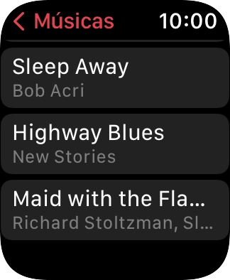 Vá até à categoria ou lista de reprodução pretendida e prima o ficheiro de música pretendido.