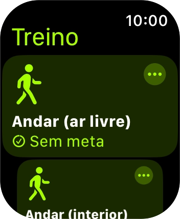 Prima a atividade de treino pretendida para iniciar-la.