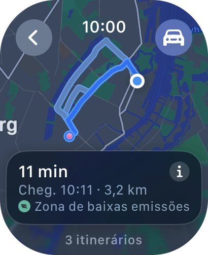 Prima o ícone para o tipo de transporte.