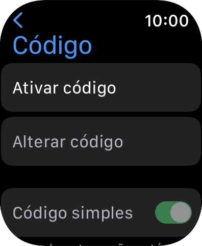 Prima Ativar código e introduza um código de bloqueio à escolha duas vezes de seguida.