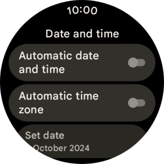 Press the indicator next to 'Automatic date and time' to turn on the function.