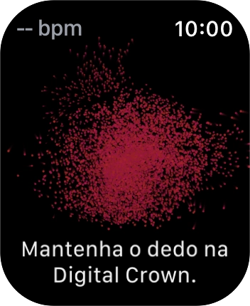 Mantenha o dedo indicador na Digital Crown enquanto a medição é efetuada.