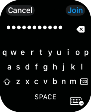 Key in the password for the WiFi network and press Join.
