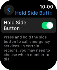 Press the indicator next to 'Hold Side Button' to turn the function on or off.