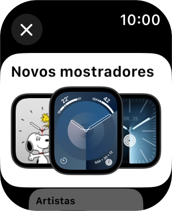 Gire a Digital Crown para ver os diversos mostradores de relógio.