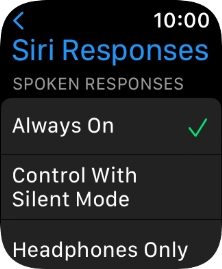 Press the required setting below 'SPOKEN RESPONSES'.