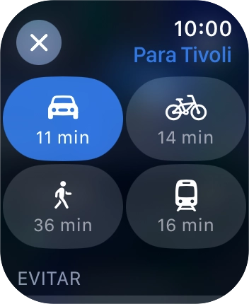Prima o transporte pretendido.