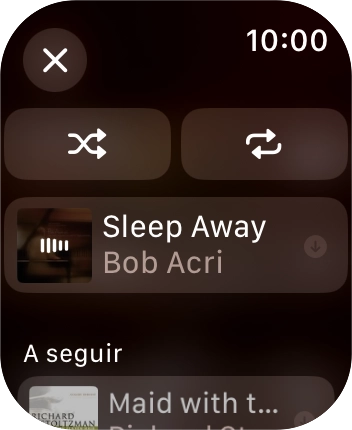 Prima o ícone de reprodução aleatória para ativar ou desativar a função.