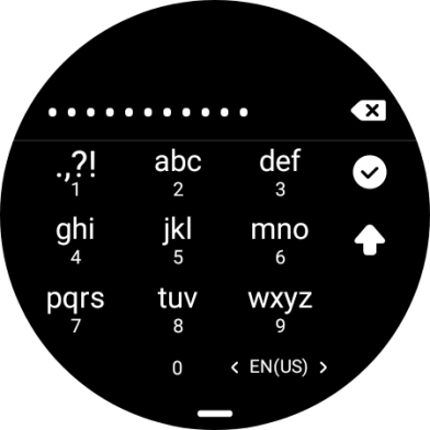 Key in the password for the WiFi network and press the confirm icon.