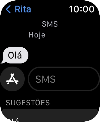 Prima SMS e dite a mensagem.
