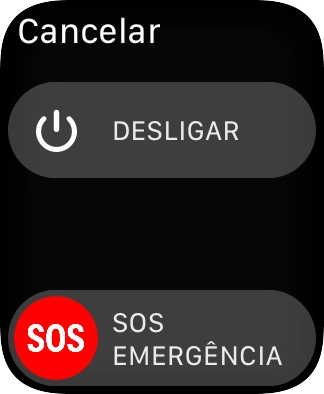 Prima o ícone para desligar e arraste-o para a direita.