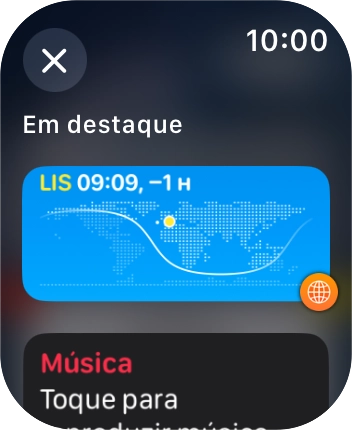 Prima o widget pretendido.